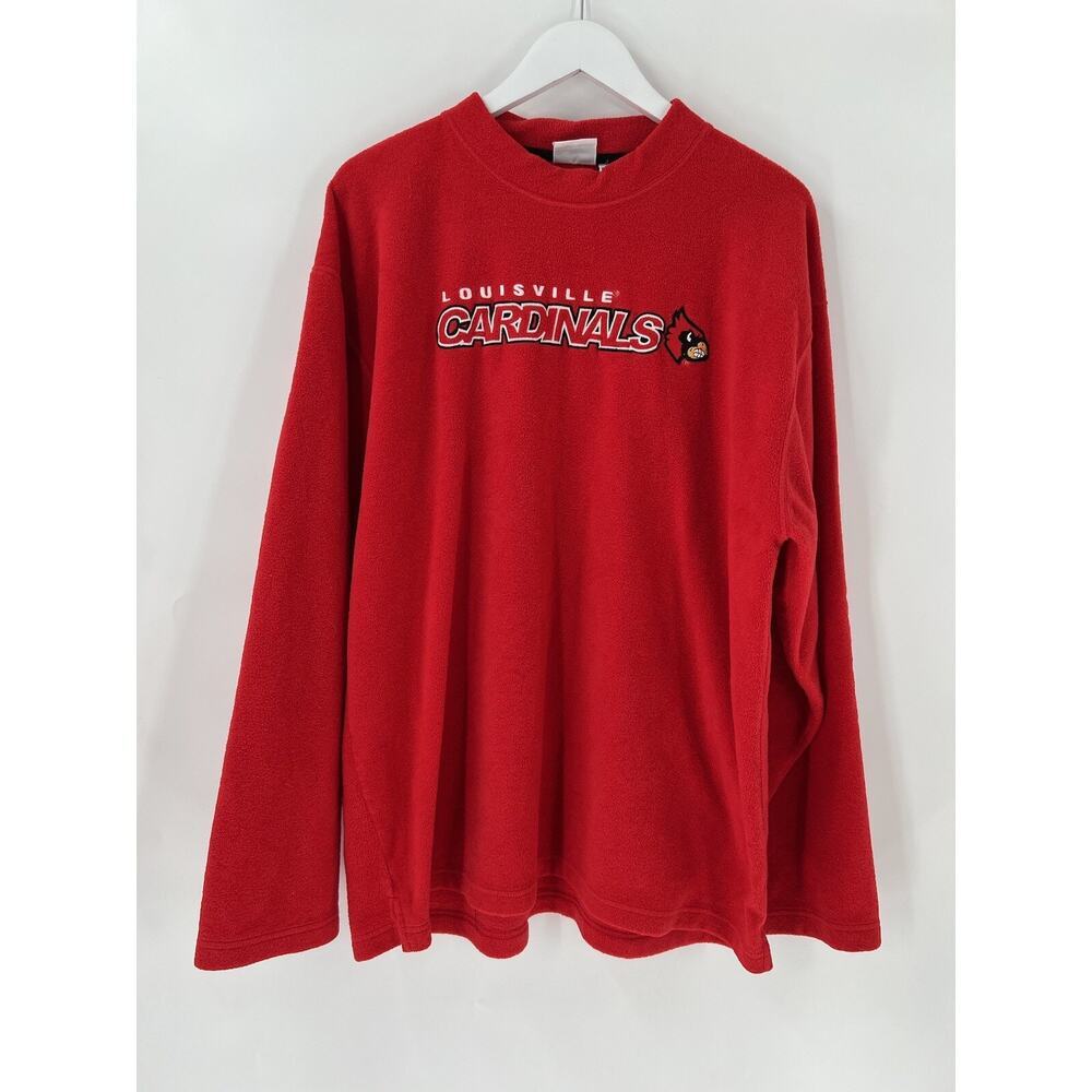 Pro Edge Louisville Cardinals Vintage Sweatshirt Mens XL Red Fleece Embroidered